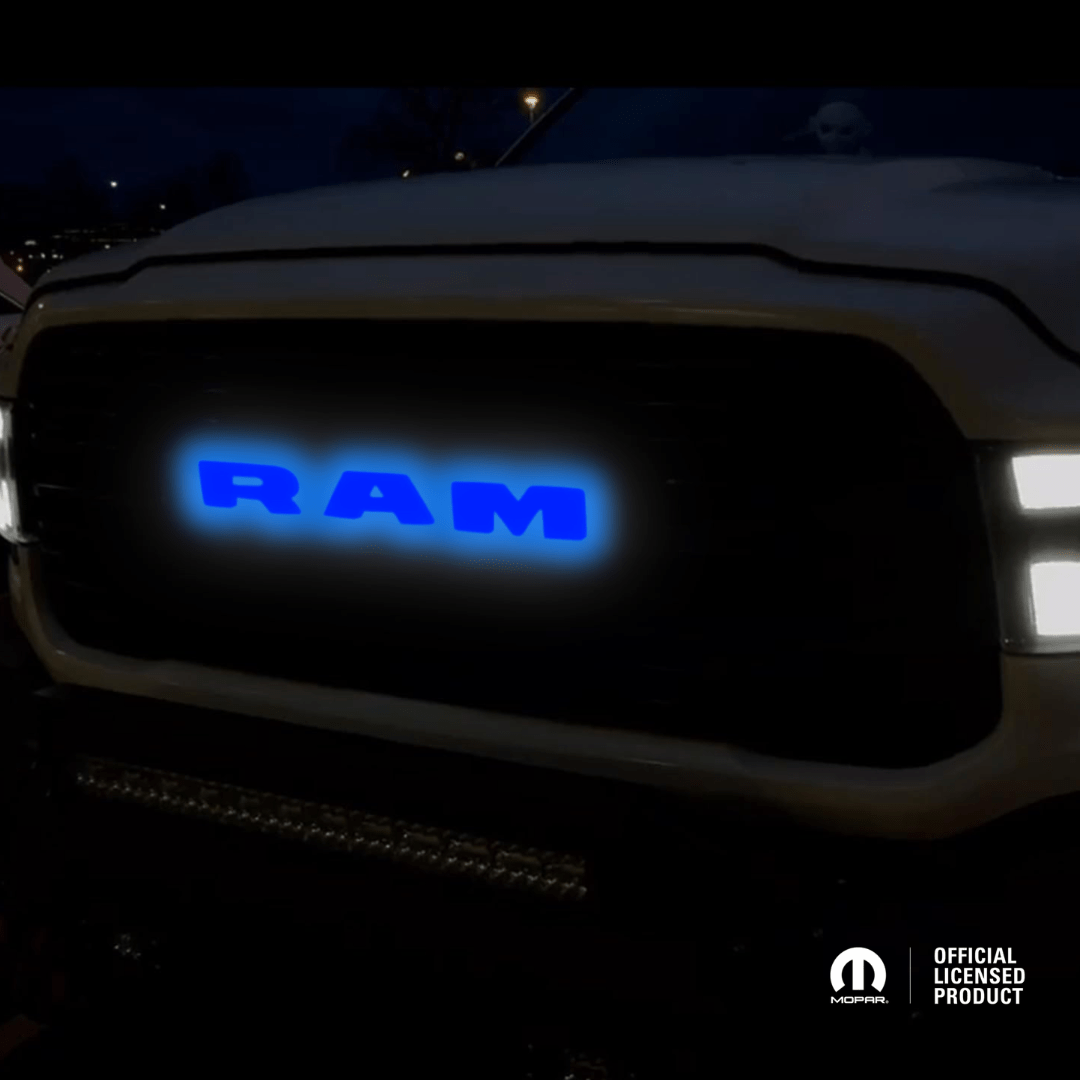 2019–2023 RAM 1500 Chrome Lighted Grille Emblem with RGB LED LightingLED Illuminated Emblems