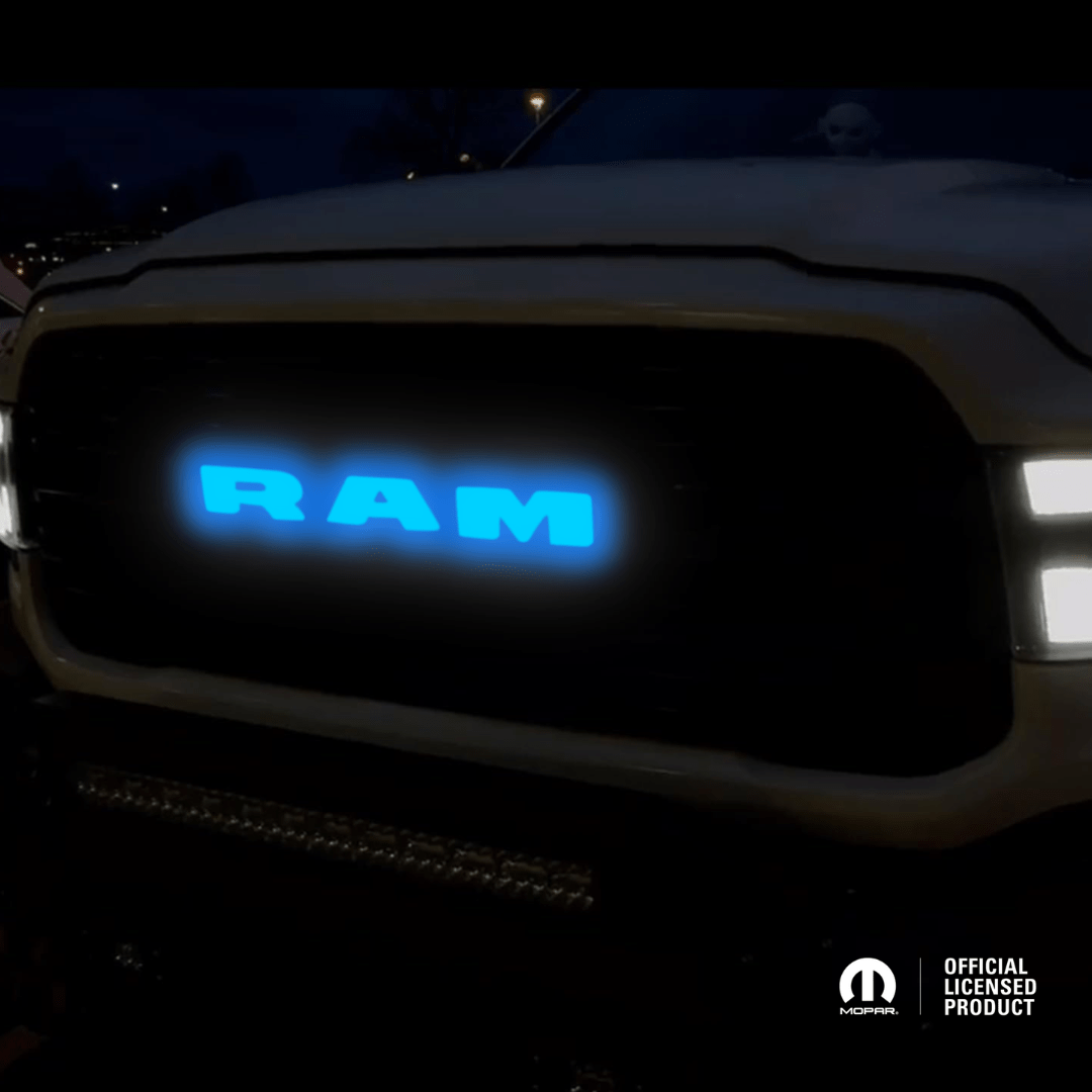 2019–2023 RAM 1500 Chrome Lighted Grille Emblem with RGB LED LightingLED Illuminated Emblems