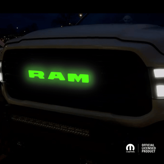 2019–2023 RAM 1500 Chrome Lighted Grille Emblem with RGB LED LightingLED Illuminated Emblems