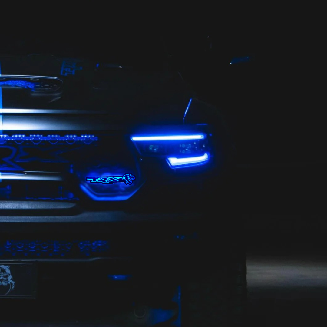 RAM TRX Multicolor LED Grille Badge – T-Rex Style Logo (Flow Series)