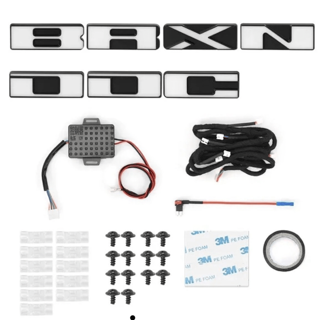 2021–2023 Ford Bronco Front Grille LED Illuminated Emblem Letters – White LEDsLED Illuminated Emblems