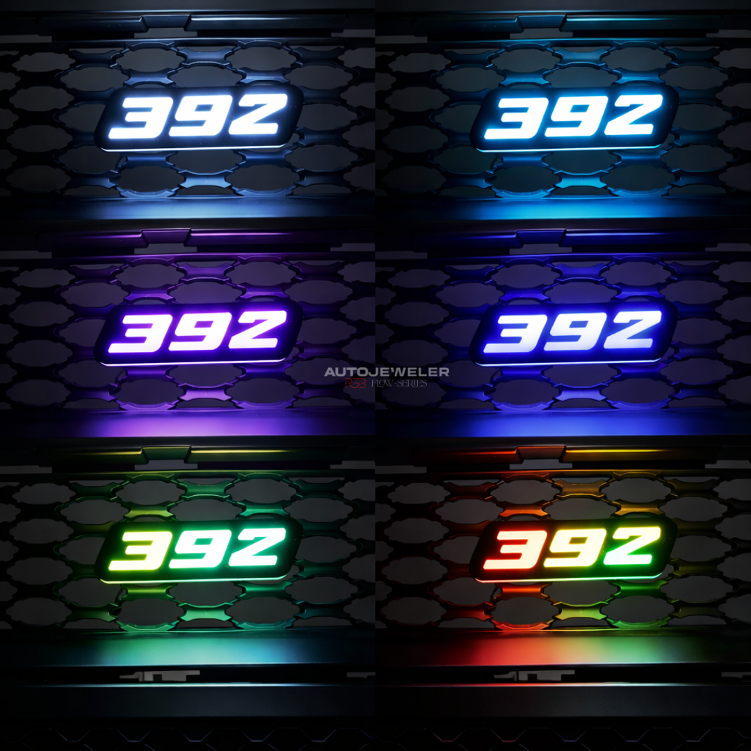 392 Flow Series LED emblem multiple color modes blue purple green red AutoJeweler RGB lighting