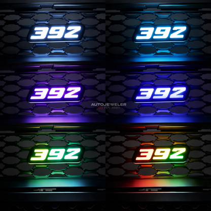392 Flow Series LED emblem multiple color modes blue purple green red AutoJeweler RGB lighting