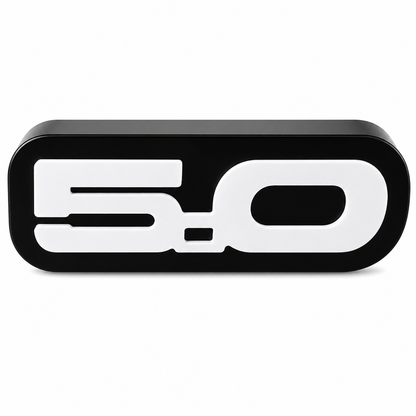 5.0 Mustang LED emblem white illuminated grille badge black housing aftermarket replacement