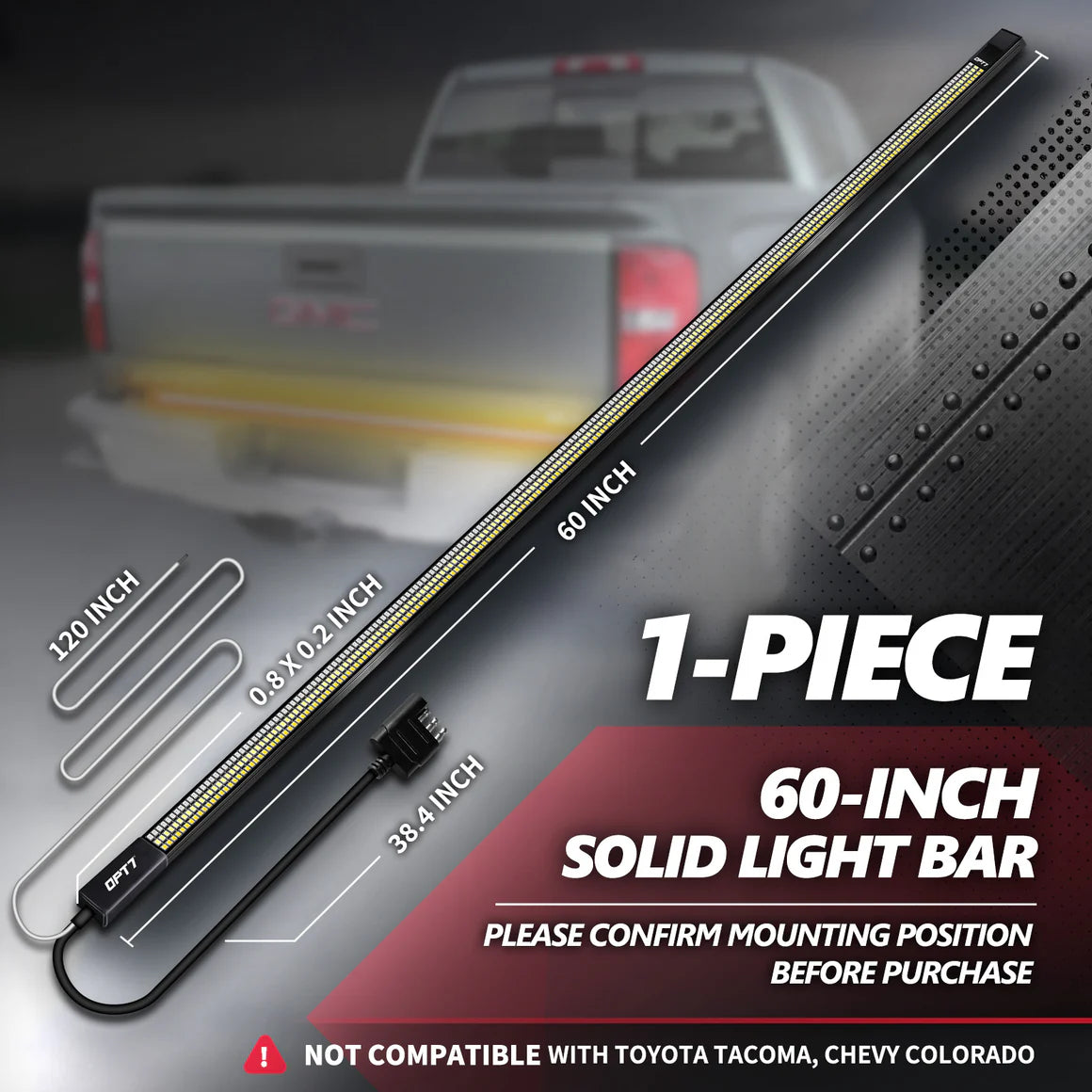 AutoJeweler RedLine 60” Triple-Row LED Tailgate Light Bar Bundle – Ford F-150 (2015–2018) – Plug & Play Harness