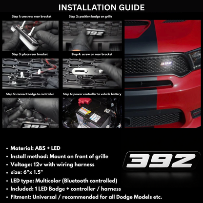392 LED grille emblem installation guide step by step wiring mounting AutoJeweler