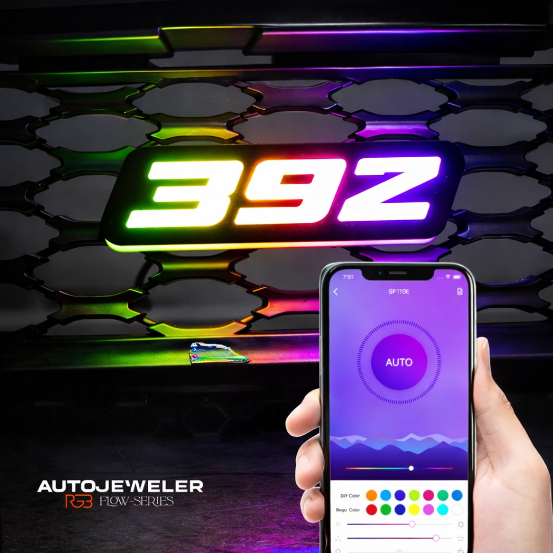 392 RGB Flow Series LED emblem Bluetooth app control SP110E color changing AutoJeweler