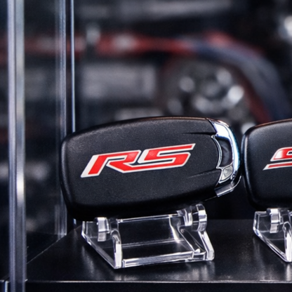 Camaro RS smart key shell close up matte black chrome trim replacement key cover