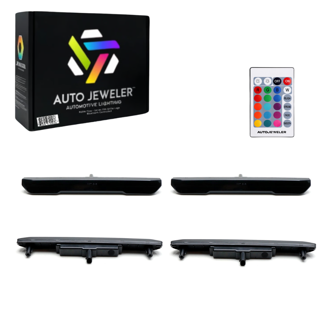 RGB LED side marker lights specifications showing 16 colors LED lighting ABS housing smoked lens and long lifespan