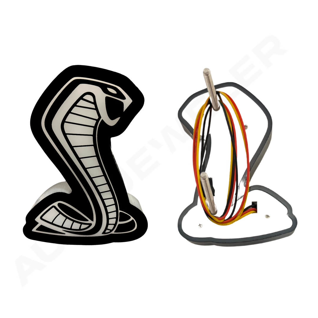 Mustang Cobra LED Light-Up Grille Emblem, Dual Control (RGBW Flow Series)