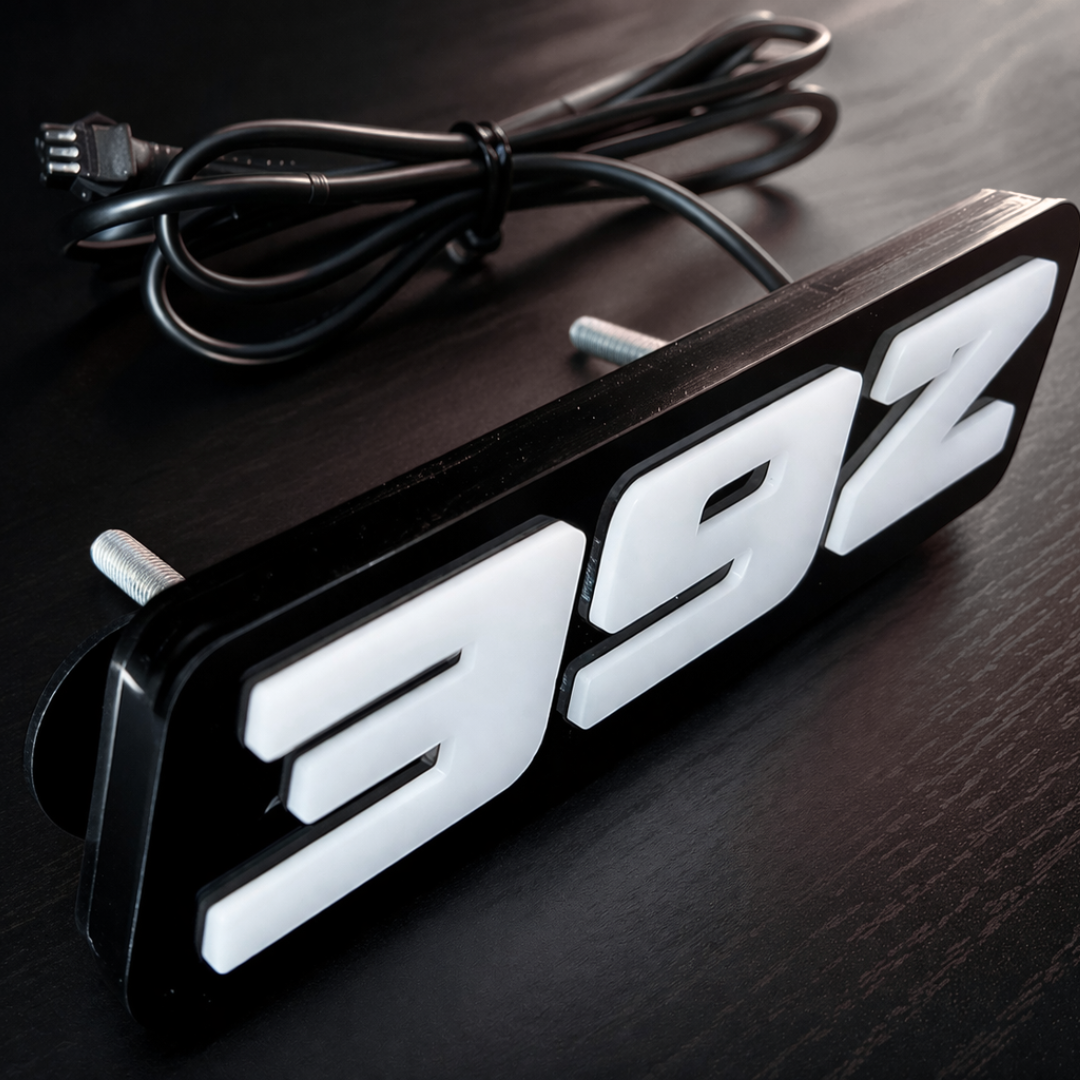 392 LED grille emblem side angle premium build quality black housing AutoJeweler