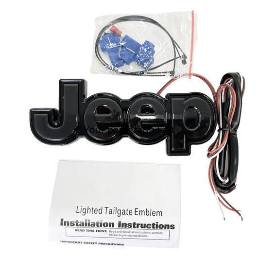 AutoJeweler Jeep LED Lighted Tailgate Emblem (2014–2018) – Available in Black or Chrome Finish