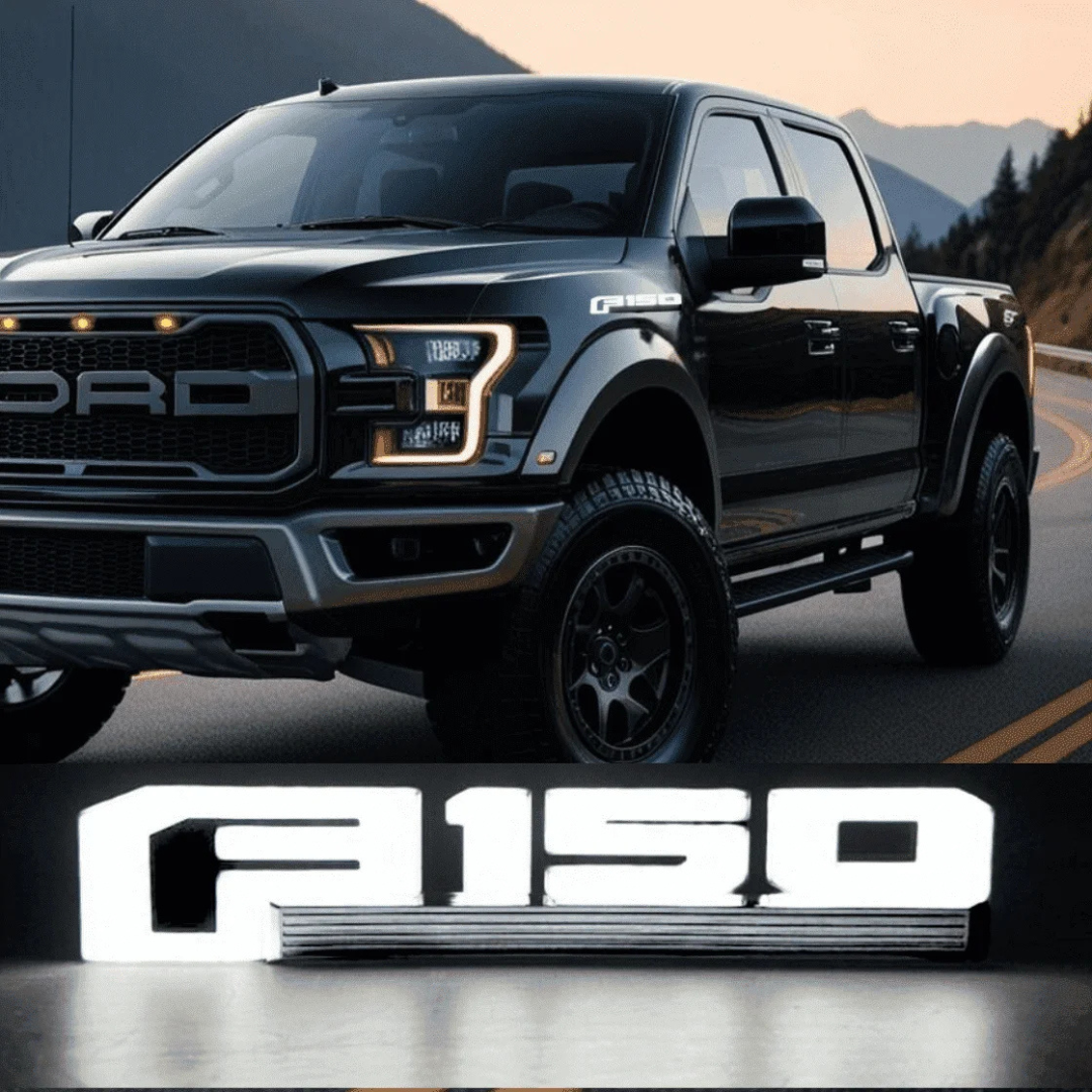 Ford F-150 LED Fender Emblems (2015–2020) – Black Housing, White Illumination | 2 Pc Kit