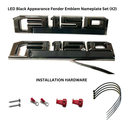Ford F-150 LED Fender Emblems (2015–2020) – Black Housing, White Illumination | 2 Pc Kit