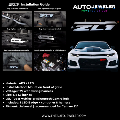 Chevy Camaro ZL1 LED Grille Emblem (RGB Flow-Series)