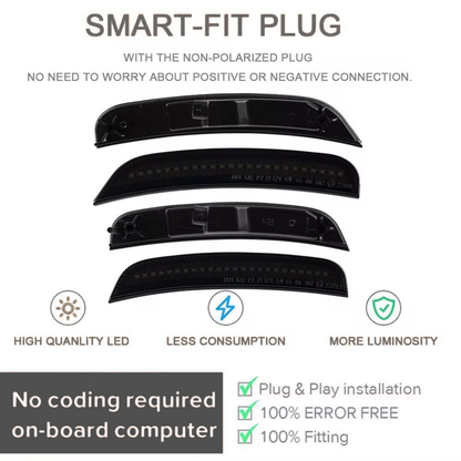 Smart-fit non-polarized plug for side marker lights with plug-and-play installation and no coding required