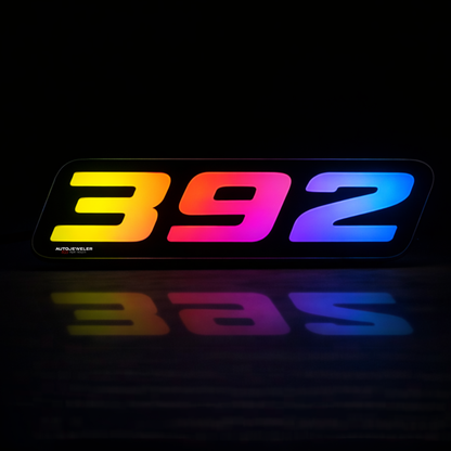 AutoJeweler OEM style SRT 392 RGB Flow Series emblem with rainbow flow effect