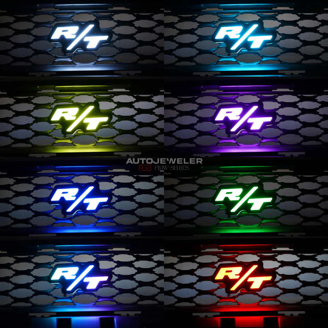Dodge R/T LED Grille Emblem Badge (RGB Flow Series) - Bluetooth App Controlled
