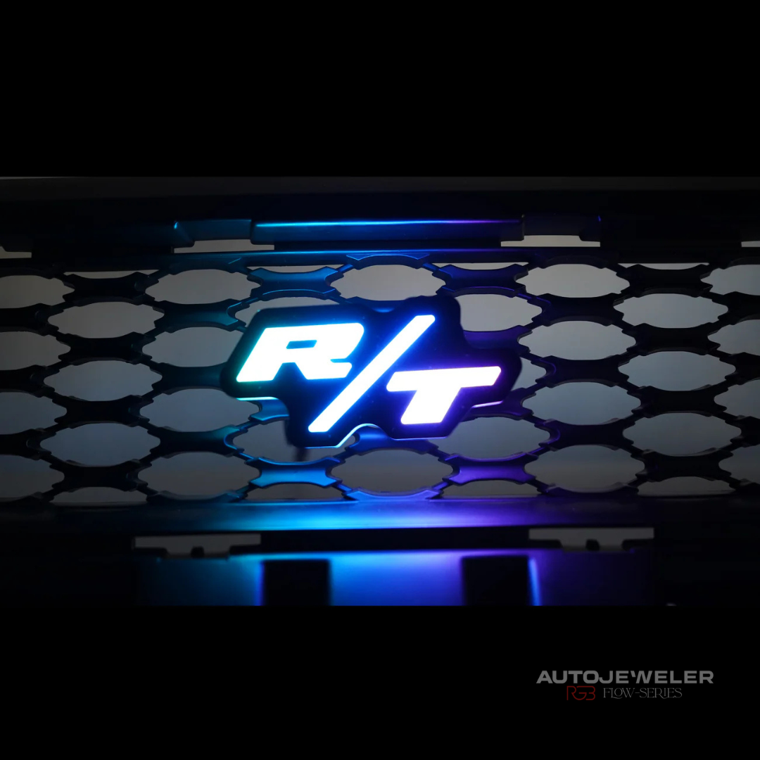 Dodge R/T LED Grille Emblem Badge (RGB Flow Series) - Bluetooth App Controlled