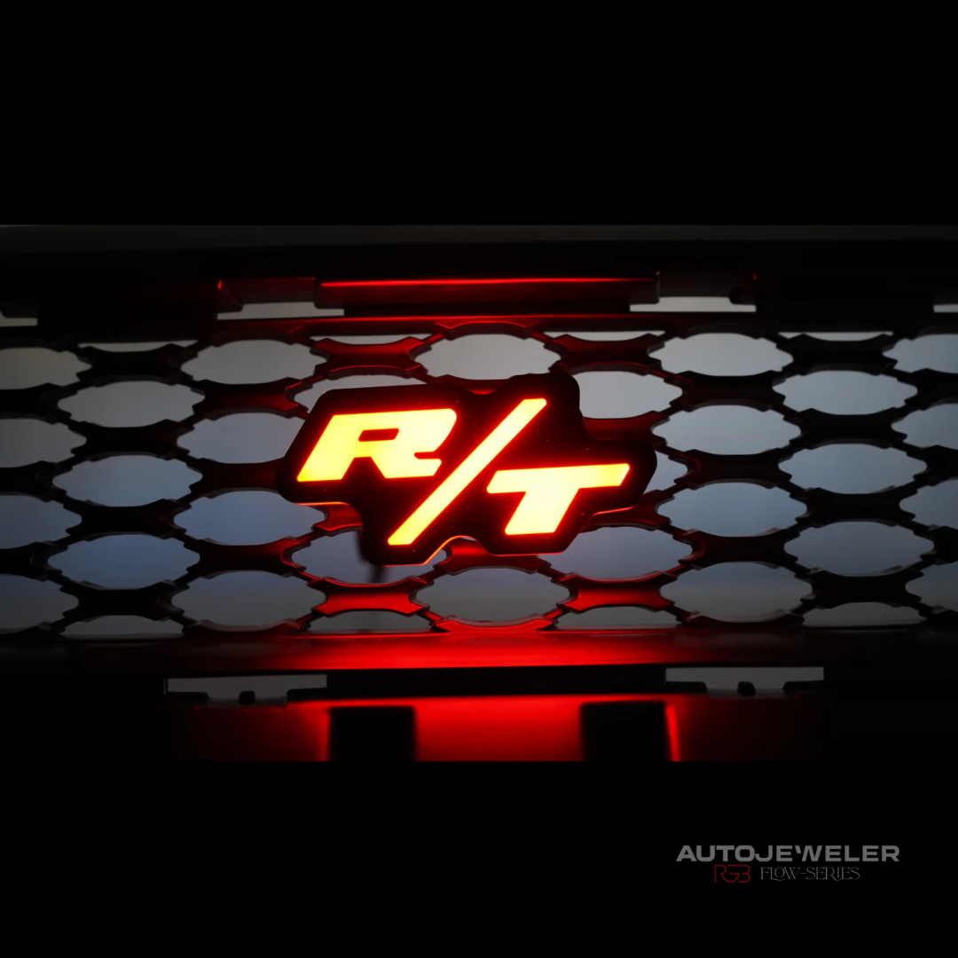 Dodge R/T LED Grille Emblem Badge (RGB Flow Series) - Bluetooth App Controlled