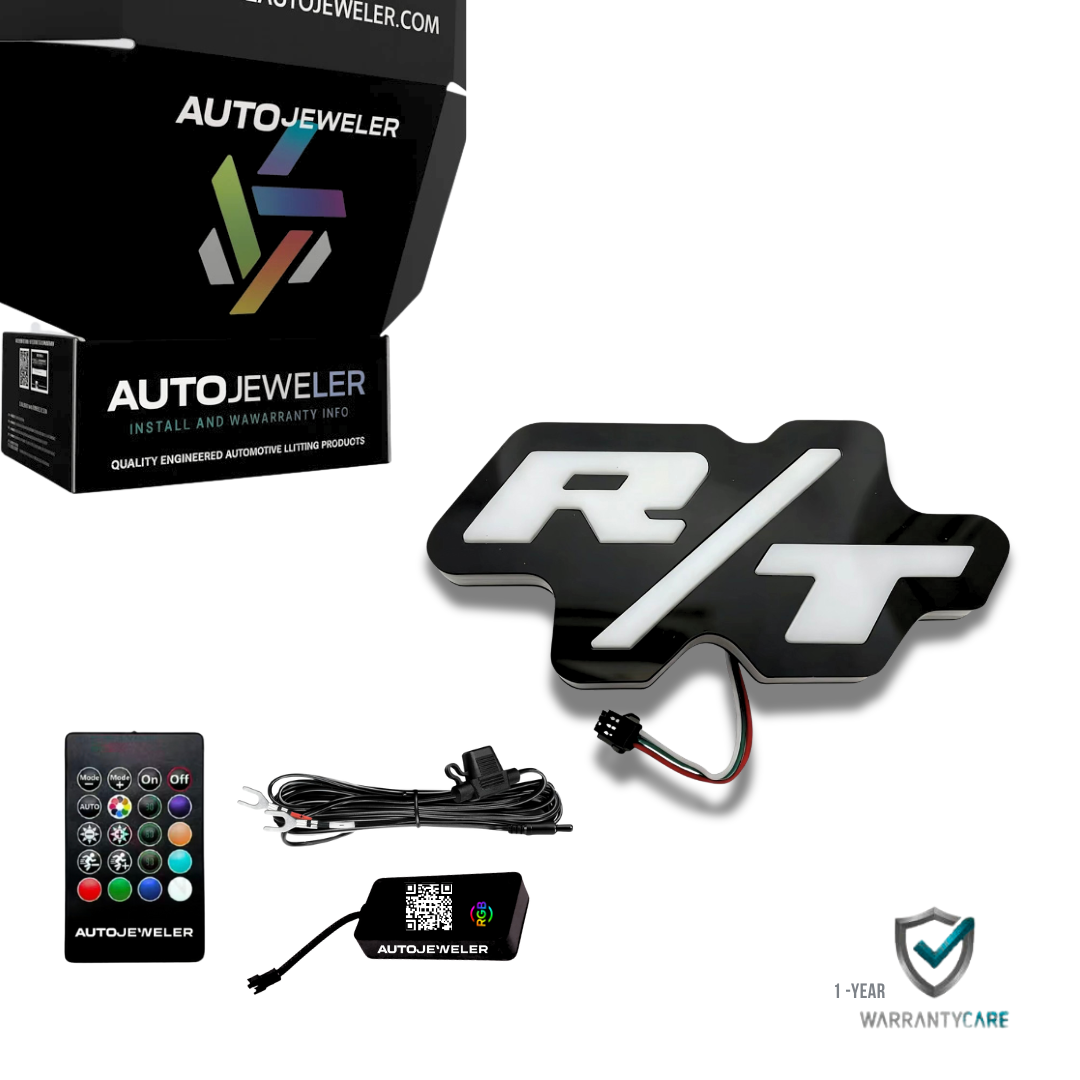 Dodge R/T LED Grille Emblem Badge (RGB Flow Series) - Bluetooth App Controlled