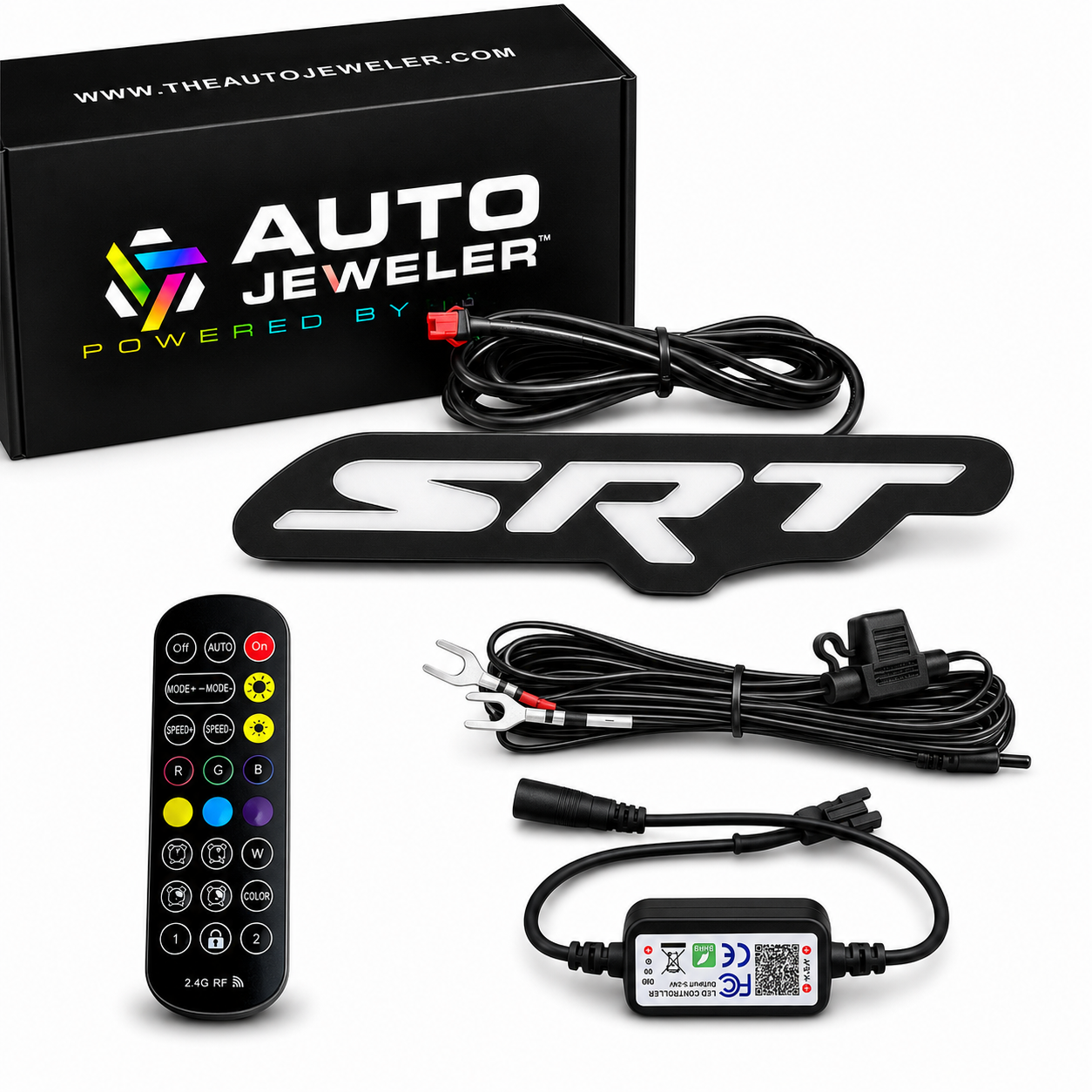 SRT LED Grille Emblem Badge – RGB Flow Series Standard Hybrid Controller