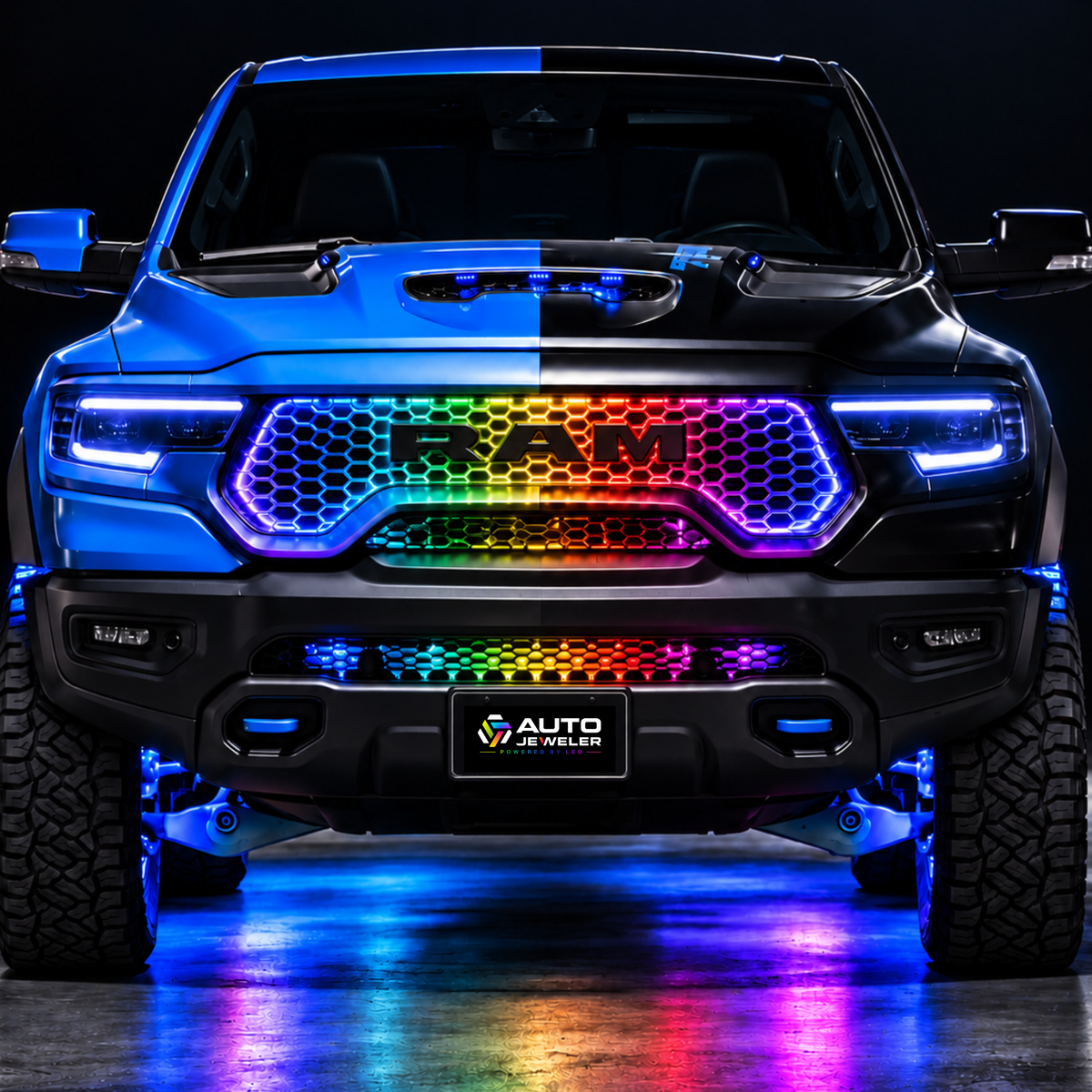 Flow Series Grille Lighting Kit, 2-in-1 Hybrid Galaxy Pro LED Controller - Bluetooth + RF Remote Control