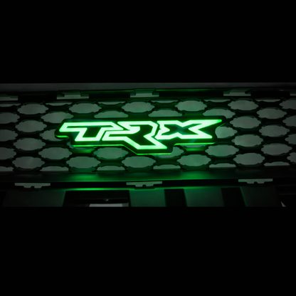 TRX LED grille badge illuminated in green with high brightness LED output
