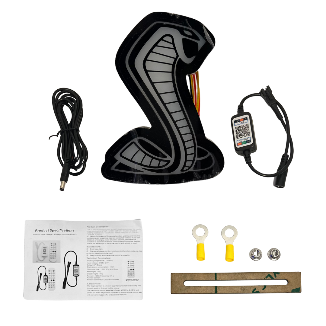 RGBW Mustang Cobra Light-Up Grille Emblem – Flow Series Bluetooth Controlled