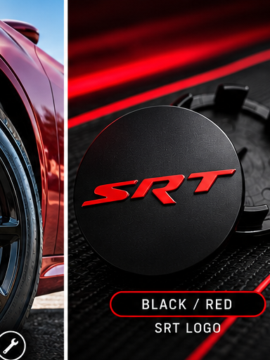 AutoJeweler SRT wheel center caps - black red variant