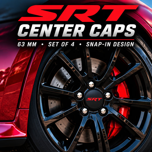 SRT Wheel Hub Center Caps – 63mm (Set of 4)