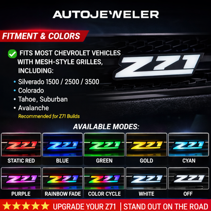 Chevy Z71 LED Grille Emblem Badge (RGB Flow Series)