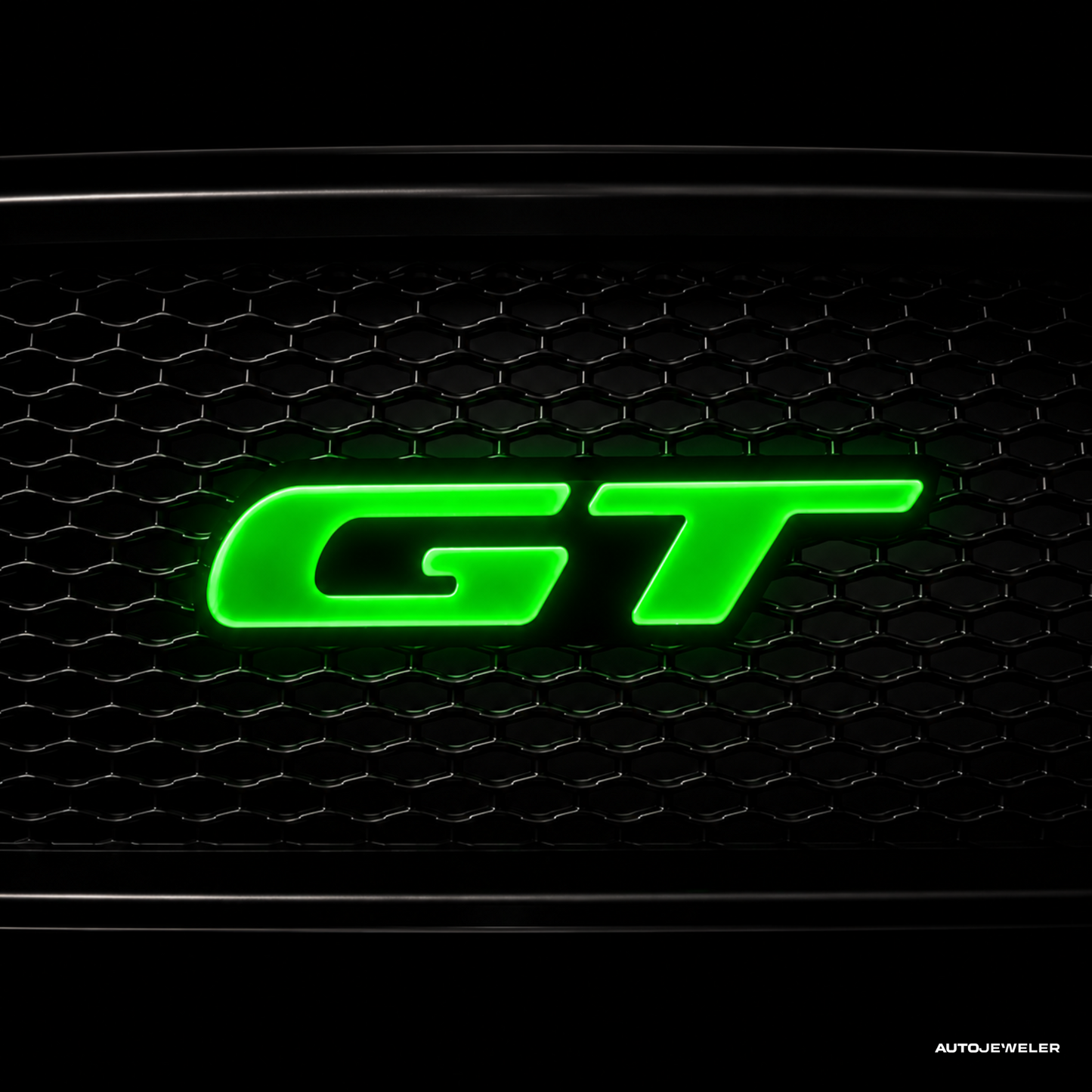 AutoJeweler FpGT Flow Series LED Badge illuminated in green LED mode
