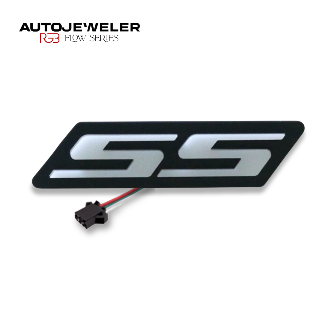 AutoJeweler RGB Flow Series Camaro SS Grille Emblem Power off on a white background