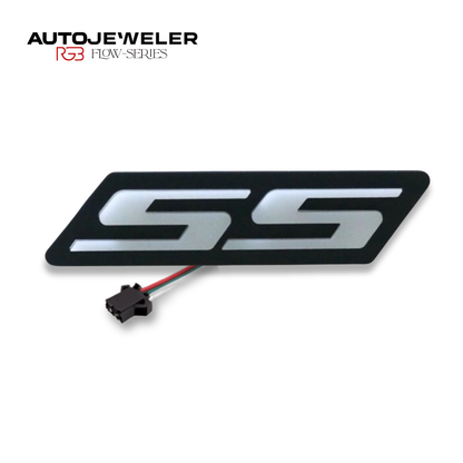 AutoJeweler RGB Flow Series Camaro SS Grille Emblem Power off on a white background