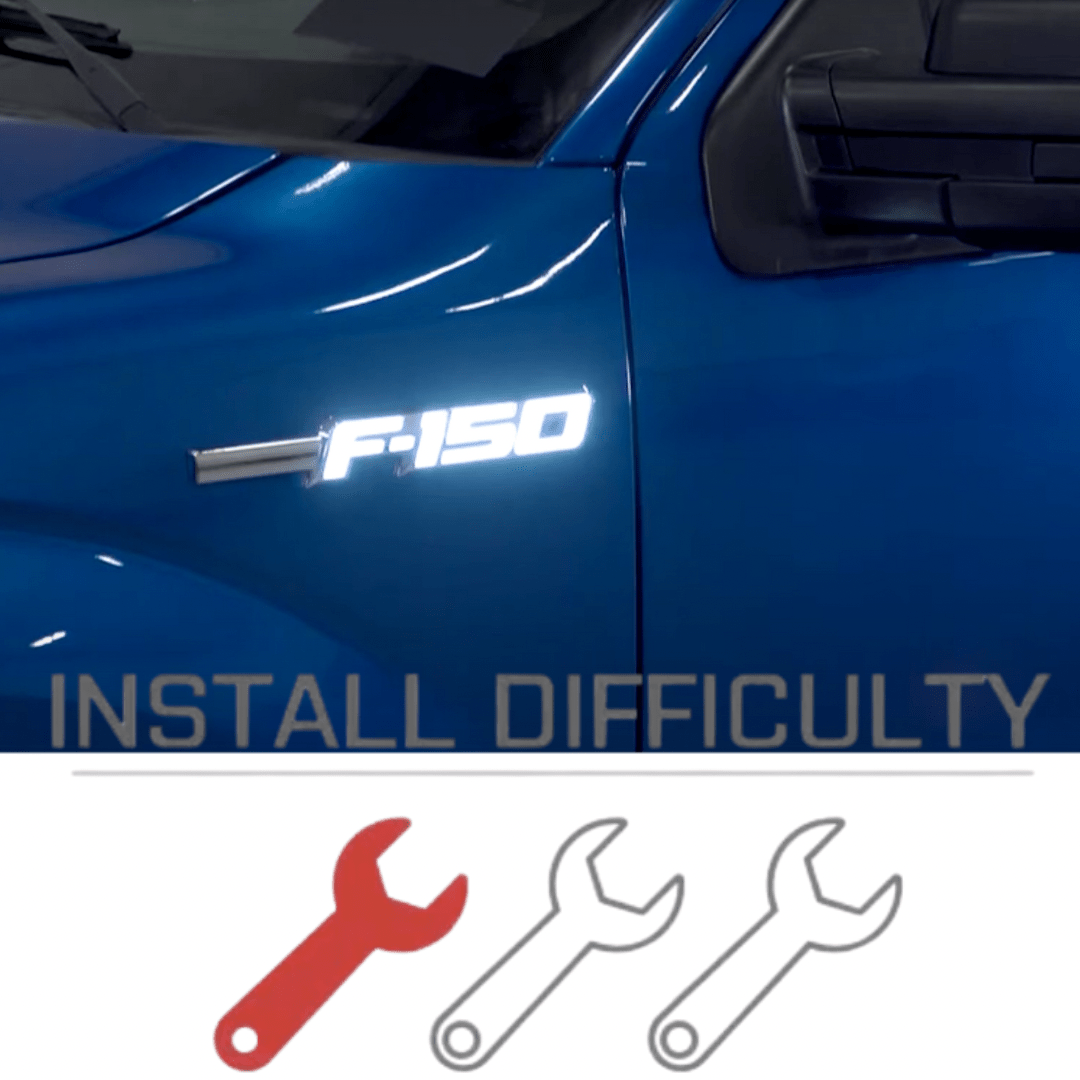 Ford F - 150 LED Fender Emblems (2009–2014) – Chrome Finish, White Illumination | 2 Pc KitLED Fender Emblems