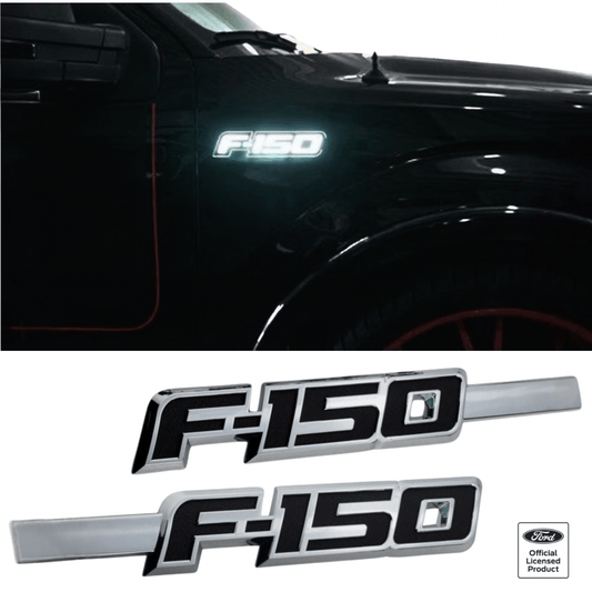 Ford F - 150 LED Fender Emblems (2009–2014) – Chrome Finish, White Illumination | 2 Pc KitLED Fender Emblems
