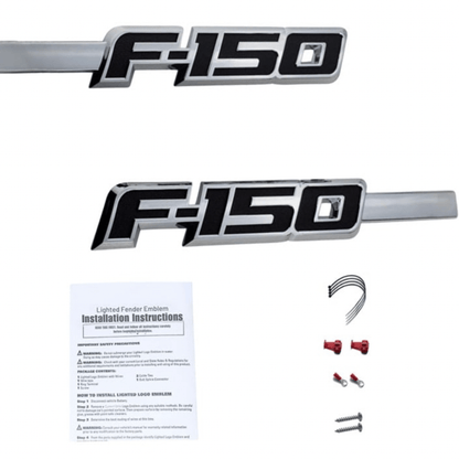 Ford F - 150 LED Fender Emblems (2009–2014) – Chrome Finish, White Illumination | 2 Pc KitLED Fender Emblems