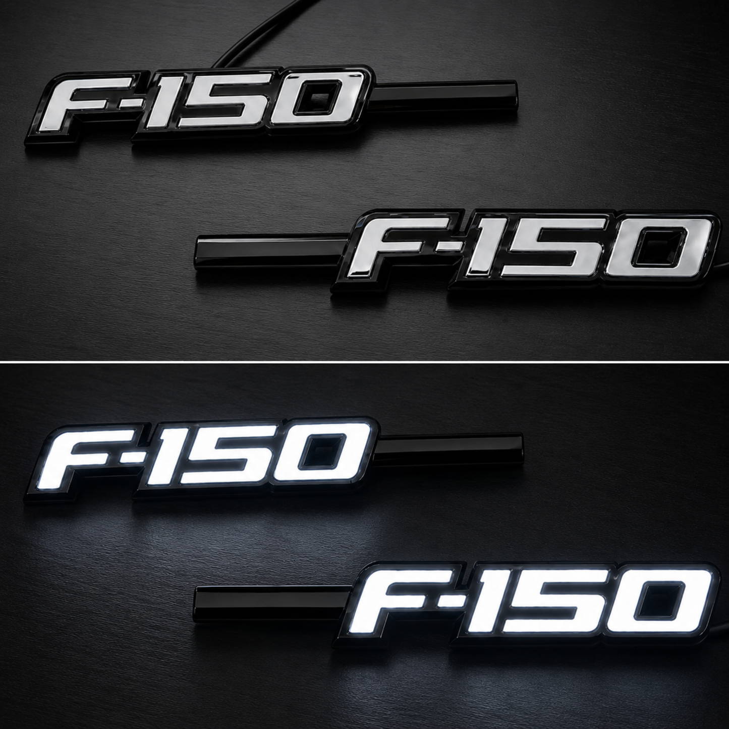 Ford F-150 LED Illuminated Black Fender Emblem Kit for 2009–2014 Models – Bright White LEDs | 2 Pc Kit