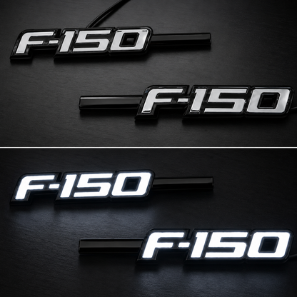 Ford F-150 LED Illuminated Black Fender Emblem Kit for 2009–2014 Models – Bright White LEDs | 2 Pc Kit
