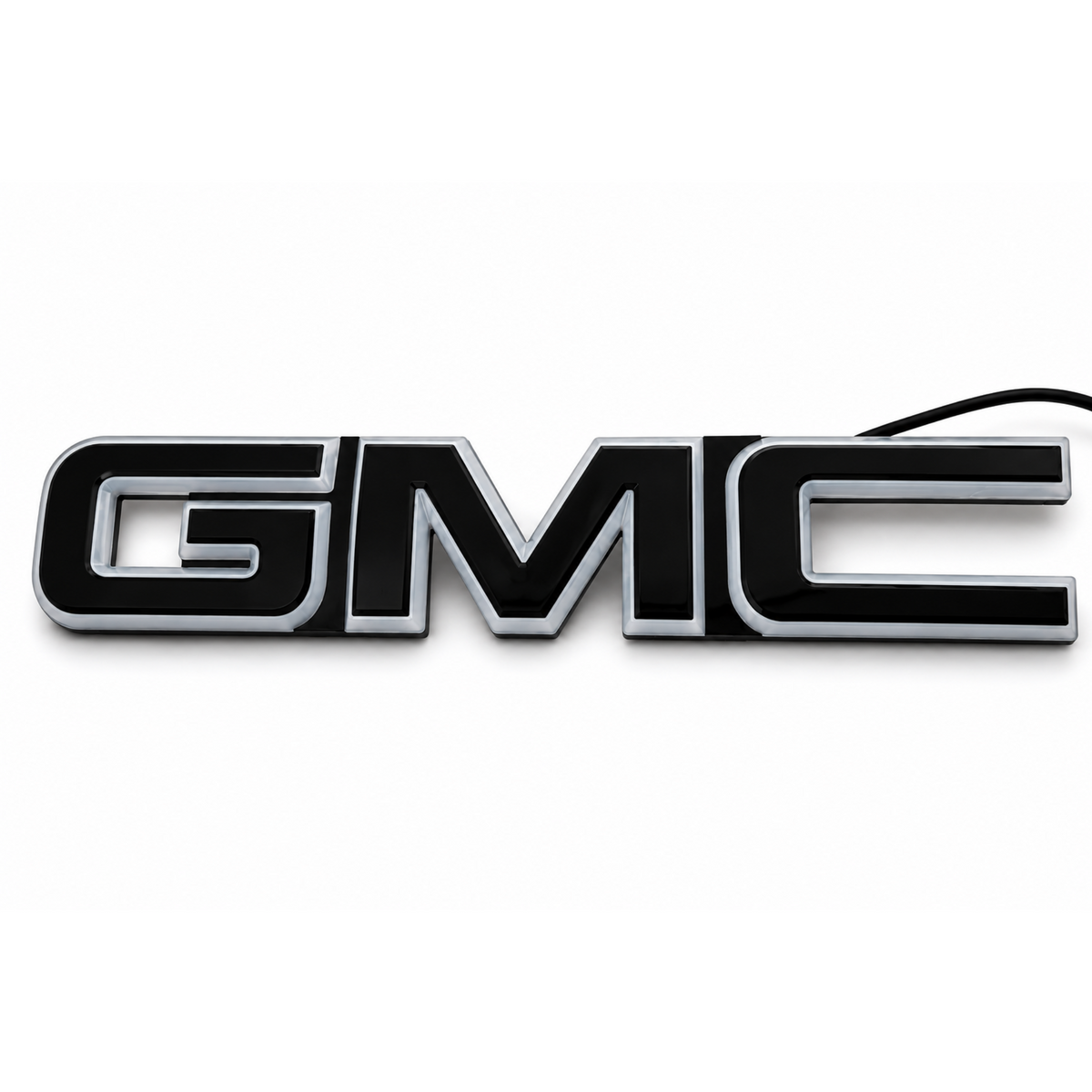 AutoJeweler 2019-2026 GMC LED illuminated Grille Emblem on a plain white background.