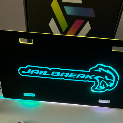 RGB Flow Series “Jailbreak” LED Illuminated License Plate – 6x12 Acrylic, Multi-Color, App Controlled
