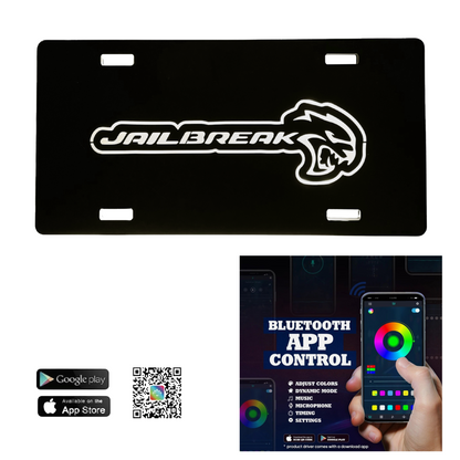 RGB Flow Series “Jailbreak” LED Illuminated License Plate – 6x12 Acrylic, Multi-Color, App Controlled