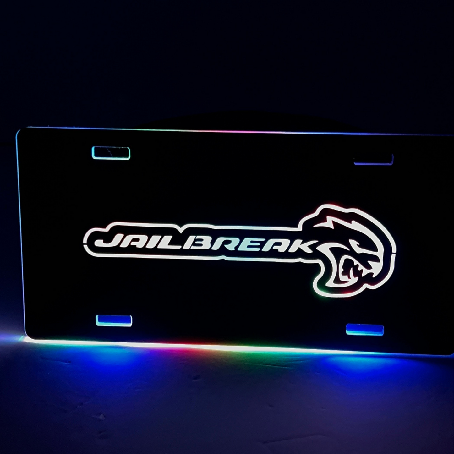 RGB Flow Series “Jailbreak” LED Illuminated License Plate – 6x12 Acrylic, Multi-Color, App Controlled