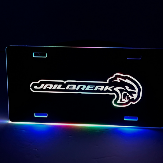 RGB Flow Series “Jailbreak” LED Illuminated License Plate – 6x12 Acrylic, Multi-Color, App Controlled