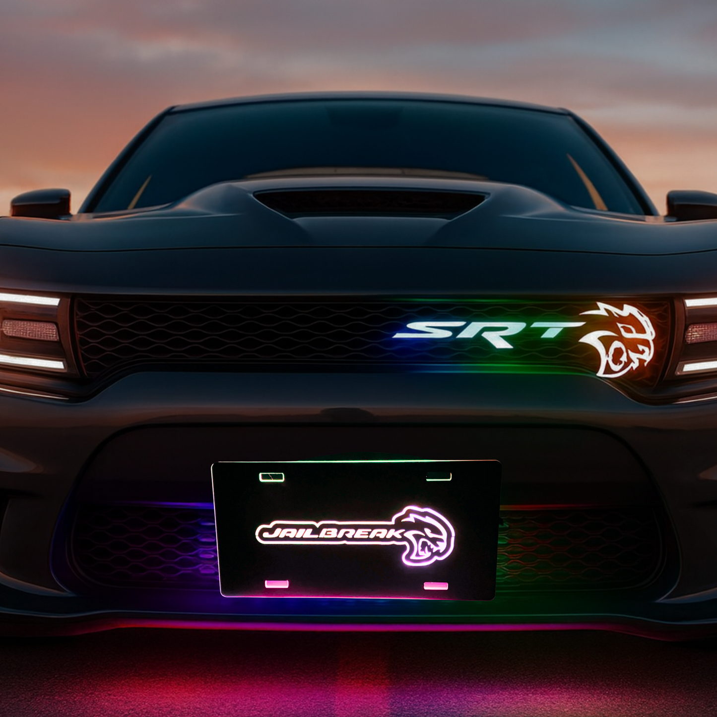 RGB Flow Series “Jailbreak” LED Illuminated License Plate – 6x12 Acrylic, Multi-Color, App Controlled