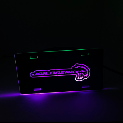 RGB Flow Series “Jailbreak” LED Illuminated License Plate – 6x12 Acrylic, Multi-Color, App Controlled