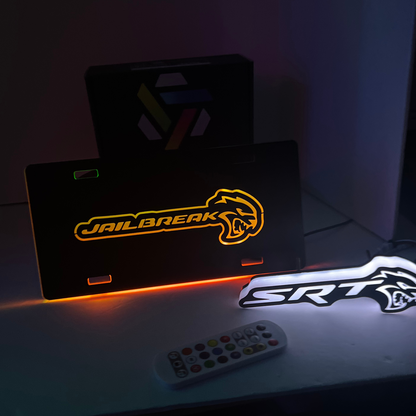 RGB Flow Series “Jailbreak” LED Illuminated License Plate – 6x12 Acrylic, Multi-Color, App Controlled