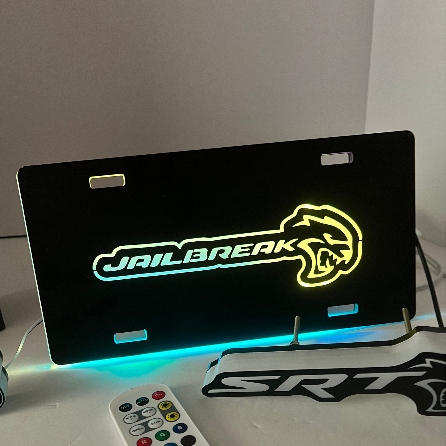 RGB Flow Series “Jailbreak” LED Illuminated License Plate – 6x12 Acrylic, Multi-Color, App Controlled