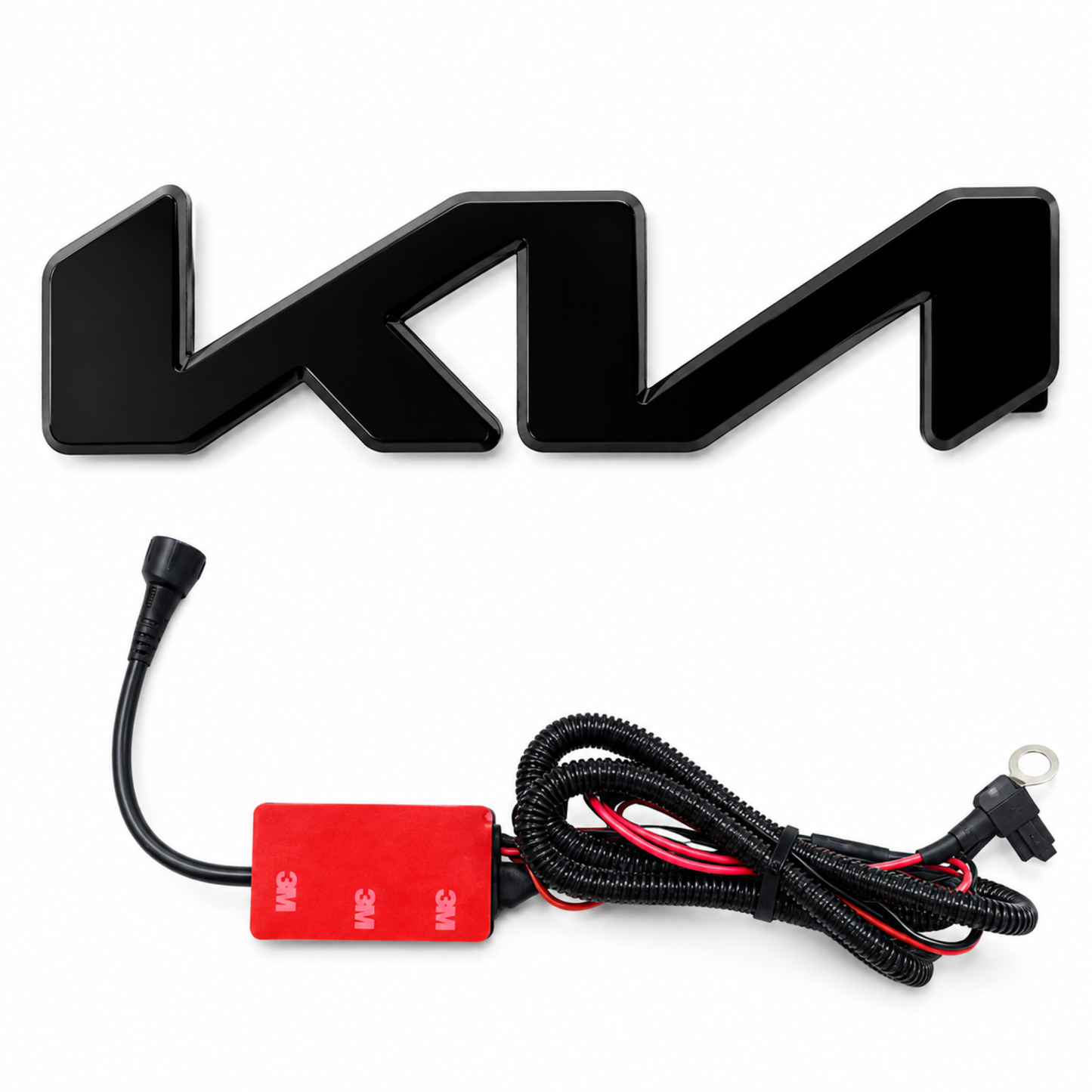 kia led grille emblem wiring harness white background